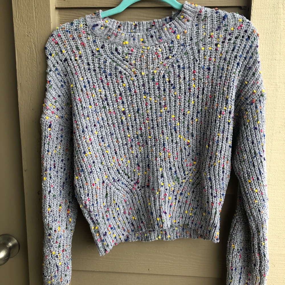 Wild Fable Grey and Rainbow Sweater